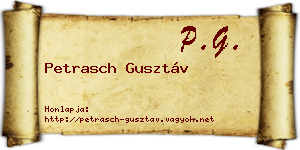 Petrasch Gusztáv névjegykártya